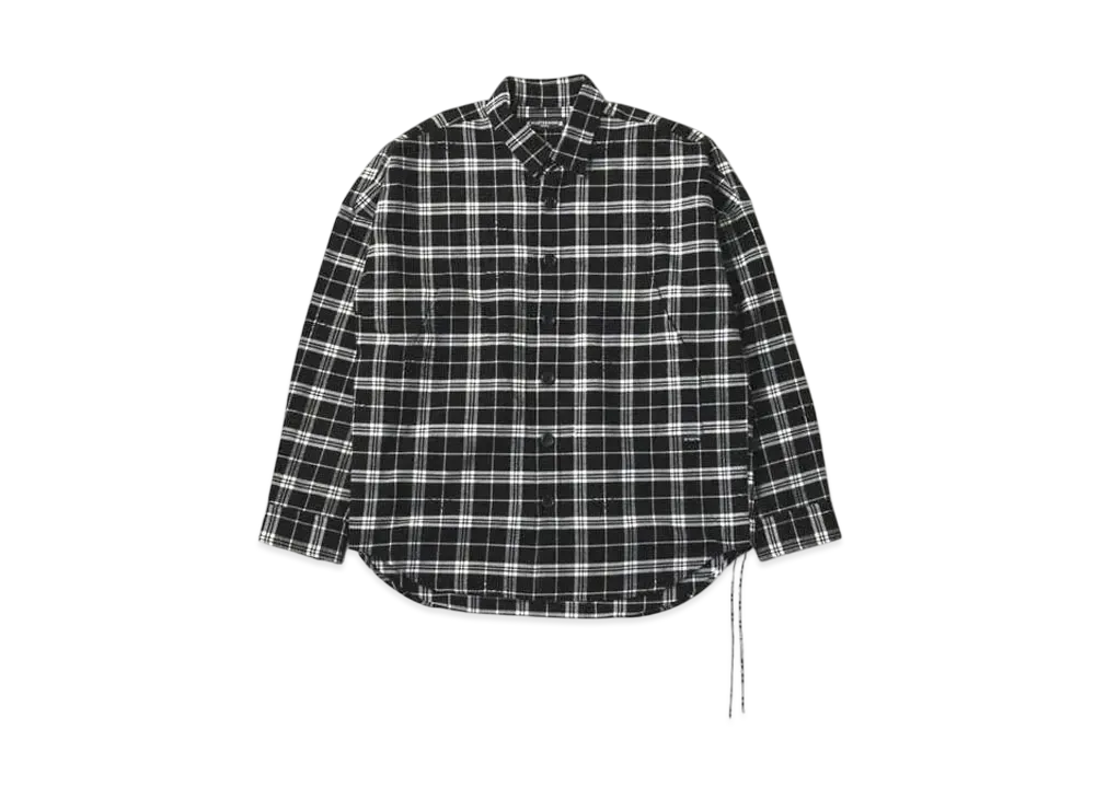 mastermind WORLD Oversized Flannel Shirt "Black"