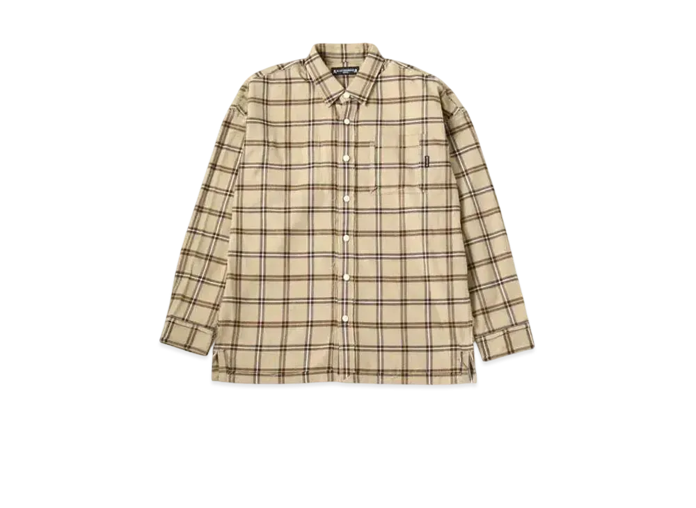 mastermind WORLD Reversible Flannel Shirt "Sand"
