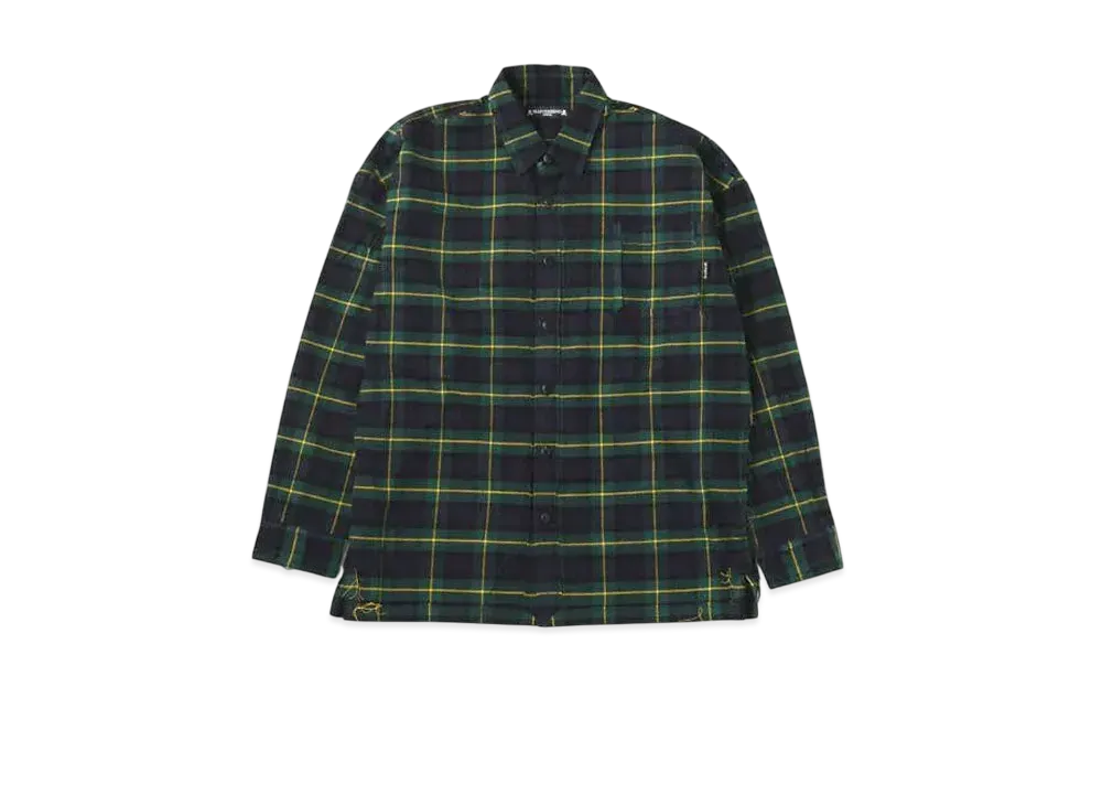 mastermind WORLD Reversible Flannel Shirt "Olive"