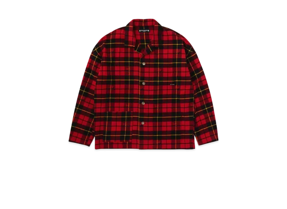 mastermind WORLD Flannel Shirt Jacket "Red"