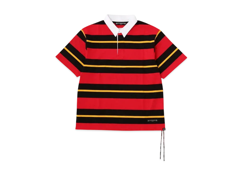mastermind WORLD Boxy 3 Color Striped 3 4 Tee "Red Black Yellow"