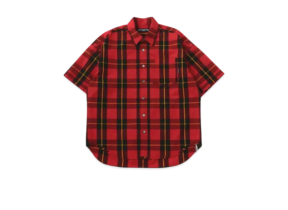 mastermind WORLD Block Plaid SS Shirt "Red (Block Plaid)"