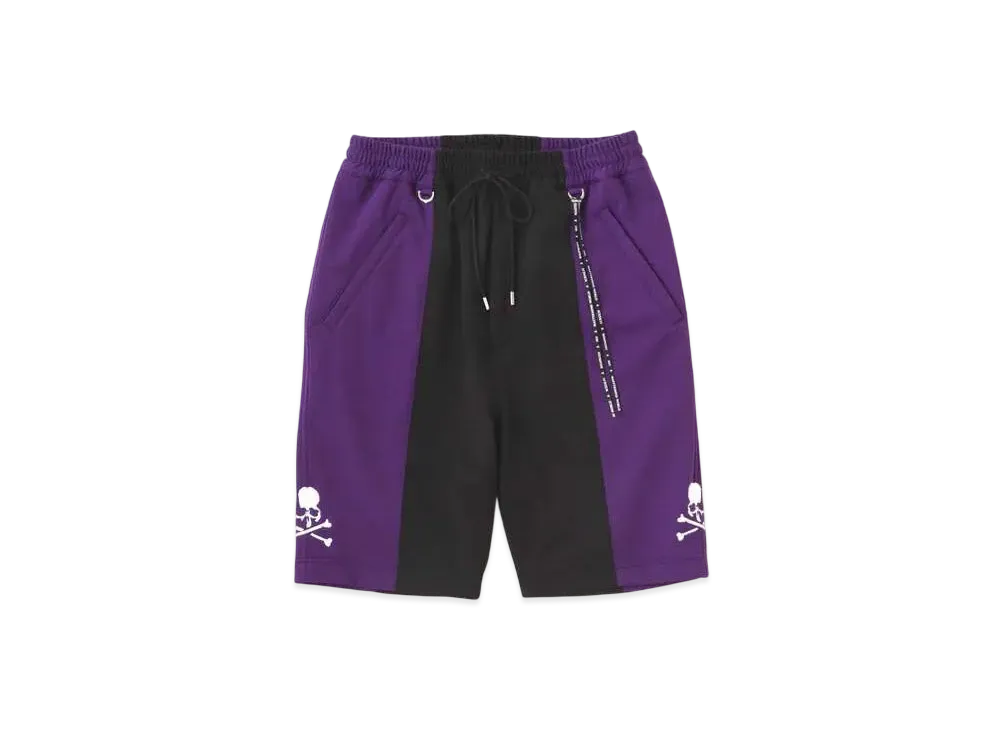 mastermind WORLD 2 Color Track Shorts "Black Purple"