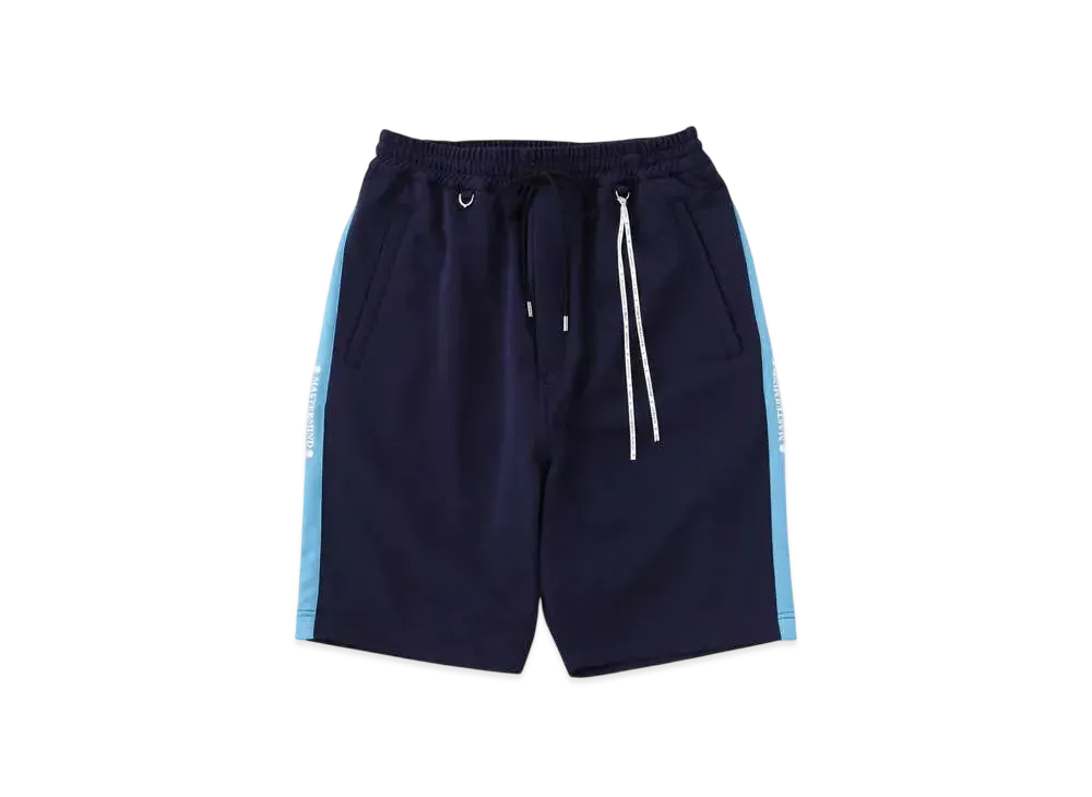 mastermind WORLD Side Line Track Shorts "Navy Sky Blue"