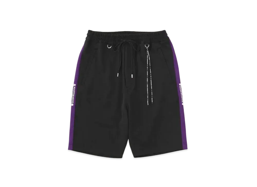 mastermind WORLD Side Line Track Shorts "Black Purple"
