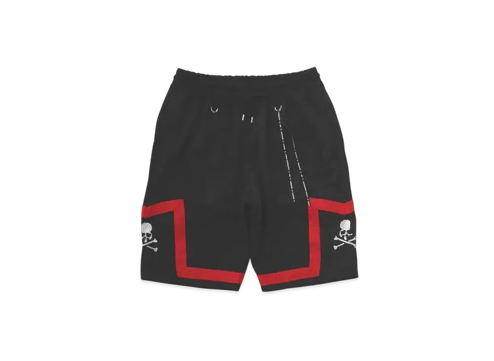 mastermind WORLD Jacquard Tape Bb Shorts "Black (Red Tape)"