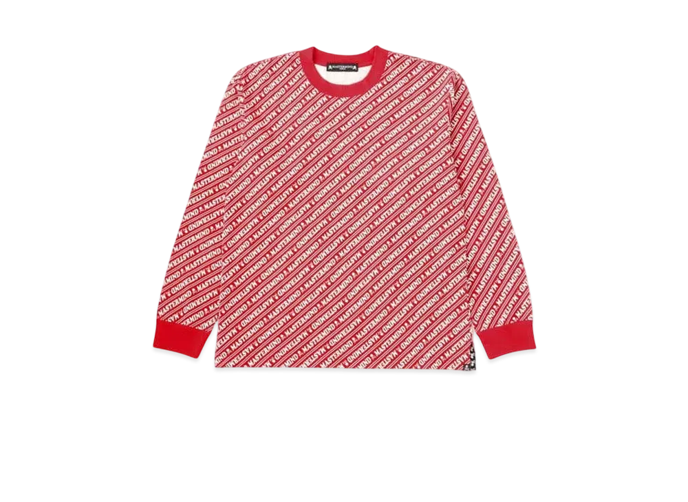 mastermind WORLD Diagonal Crewneck "Red"