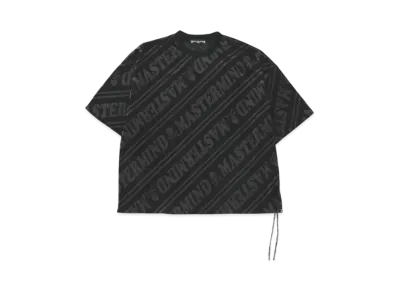 mastermind WORLD Boxy Velour Diagonal Tee "Black Charcoal"