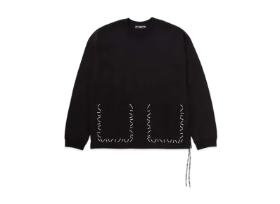 mastermind WORLD Boxy Hand Stitched LS Tee "Black"