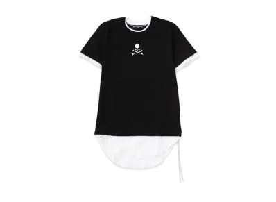 mastermind WORLD Layered Tee "Black White (Small)"