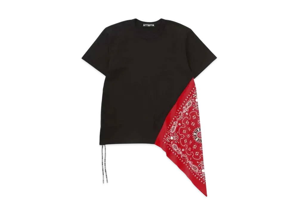 mastermind WORLD Side Bandana Tee "Black Red"
