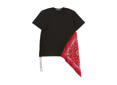 mastermind WORLD Side Bandana Tee "Black Red"