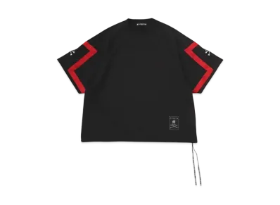 mastermind WORLD Oversized Jacquard Tape Tee "Black (Red Tape)"