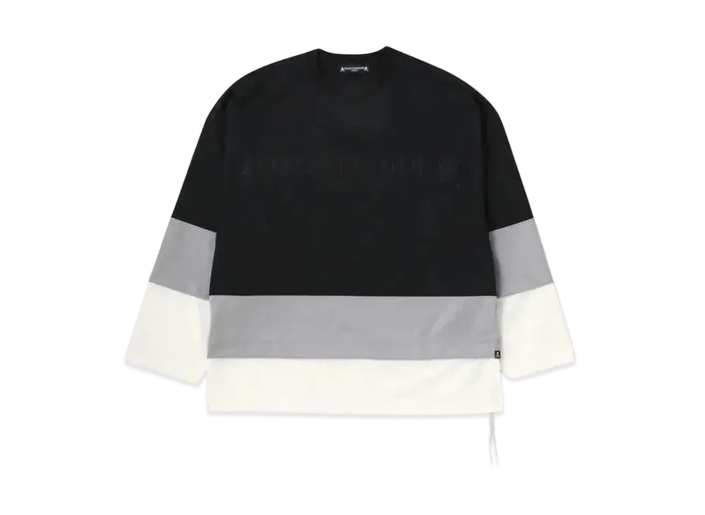 mastermind WORLD Layered 3 4 Top "Black Gray White"