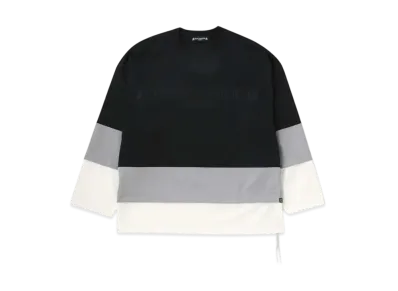 mastermind WORLD Layered 3 4 Top "Black Gray White"
