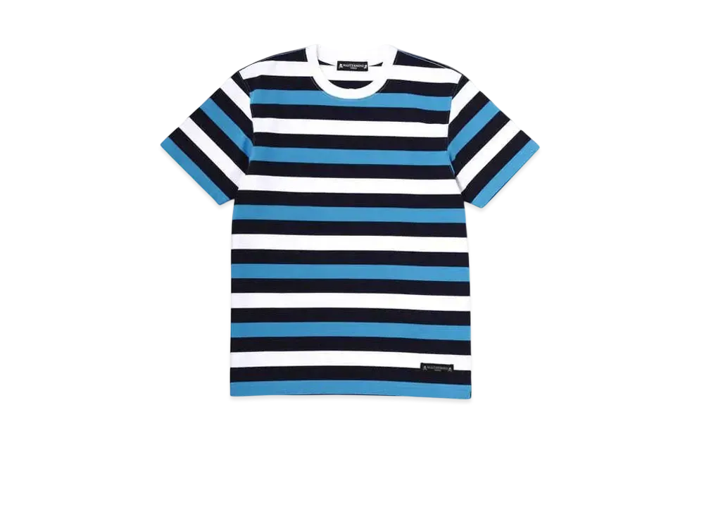 mastermind WORLD Stripe SS Tee "Navy Sky Blue White"