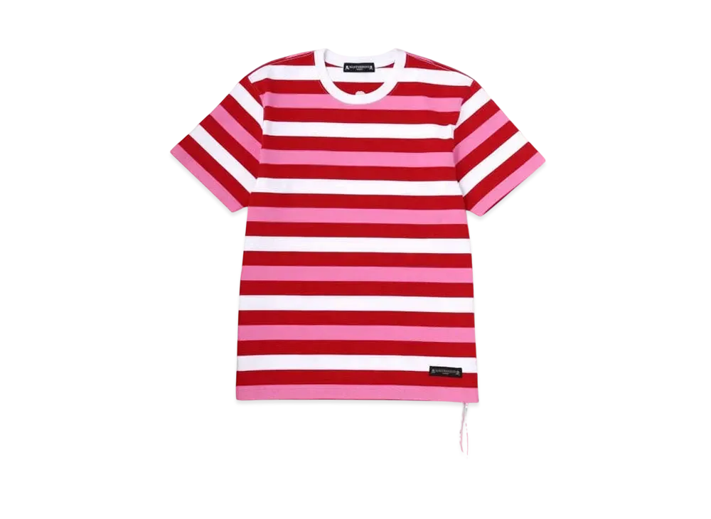 mastermind WORLD Stripe SS Tee "Red Pink White"