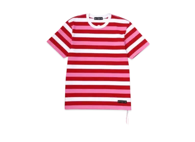 mastermind WORLD Stripe SS Tee "Red Pink White"