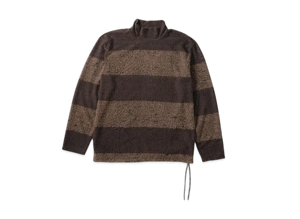 mastermind WORLD Pile Stripe Hi Neck LS Tee "Brown Camel"
