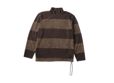 mastermind WORLD Pile Stripe Hi Neck LS Tee "Brown Camel"