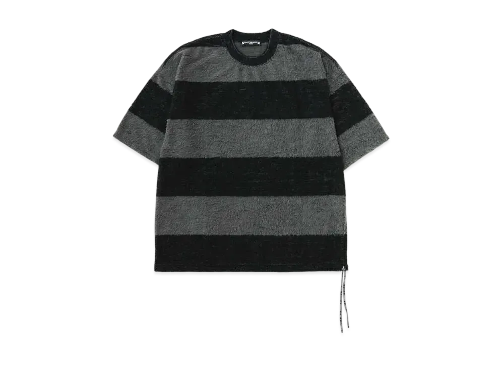 mastermind WORLD Boxy Pile Striped Tee "Black Gray"