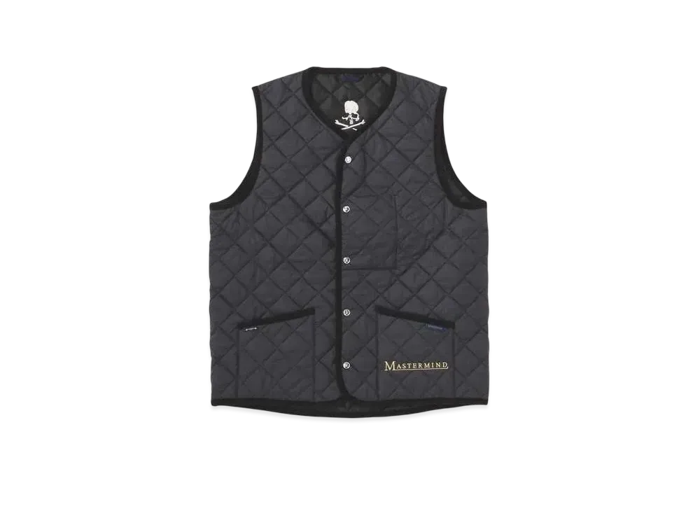 mastermind WORLD x Lavenham CollarleSS Gilet "Black"
