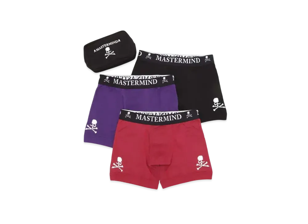 mastermind WORLD Cotton Boxer (Set Of 3) "Red Purple Black"