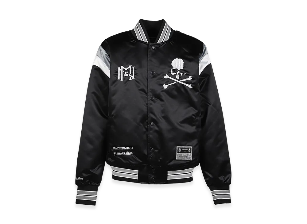 MASTERMIND WORLD x Mitchell&Ness Satin Jacket "Black"