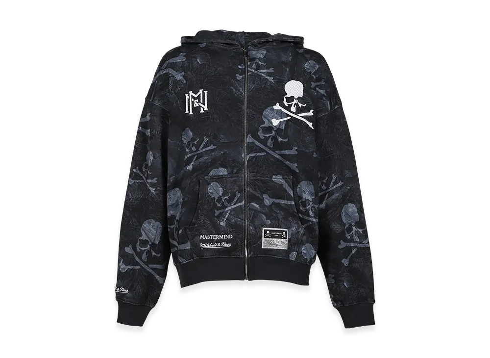 MASTERMIND WORLD x Mitchell&Ness Zip Up Hoodie "Black"