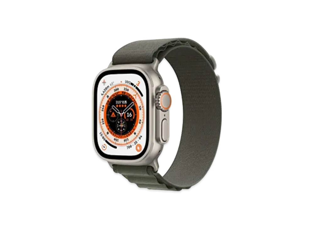 Apple Watch Ultra (GPS + Cellular Model) 49mm Titanium Case Green Alpine Loop S "Green" MNHJ3JA