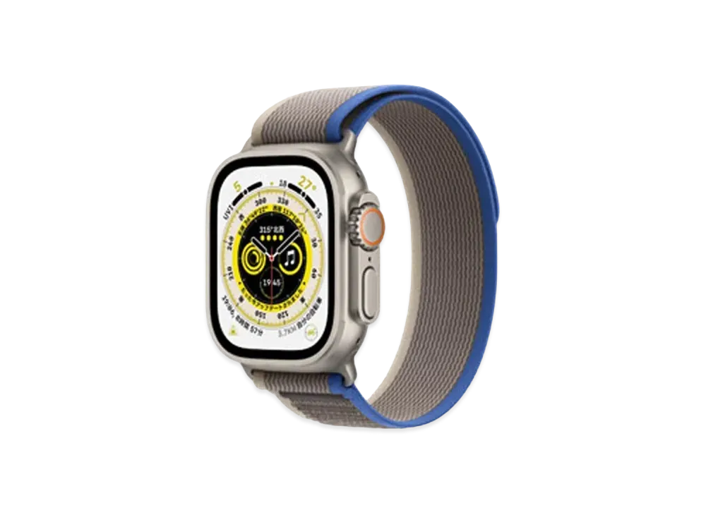 Apple Watch Ultra (GPS + Cellular Model) 49mm Titanium Case Blue/Gray Trail Loop S/M "Blue" MNHL3JA