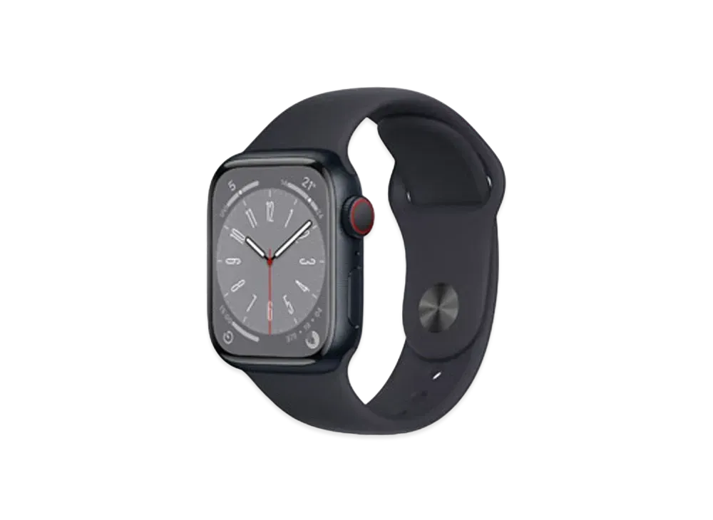 Apple Watch Series 8 (GPS + Cellular Model) 41mm Midnight Aluminiumcase Midnight Sportsband Regular "Black"