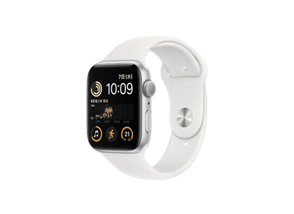 Apple Watch SE (GPS Model) 44mm Silver Aluminiumcase White Sportsband Regular "White" MNK23JA