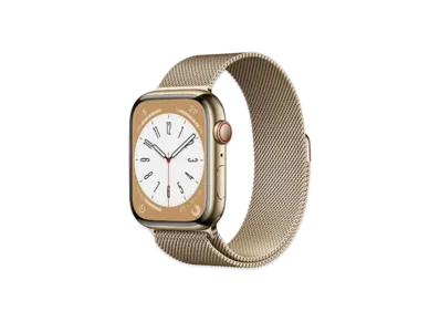 Apple Watch Series 8 (GPS + Cellular Model) 45mm Gold Stainless Steel Case Gold Milanese Loop "Gold"