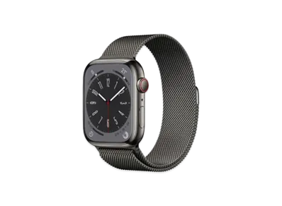 Apple Watch Series 8 (GPS + Cellular Model) 45mm Graphite Stainless Steel Case Graphite Milanese Loop "Black"