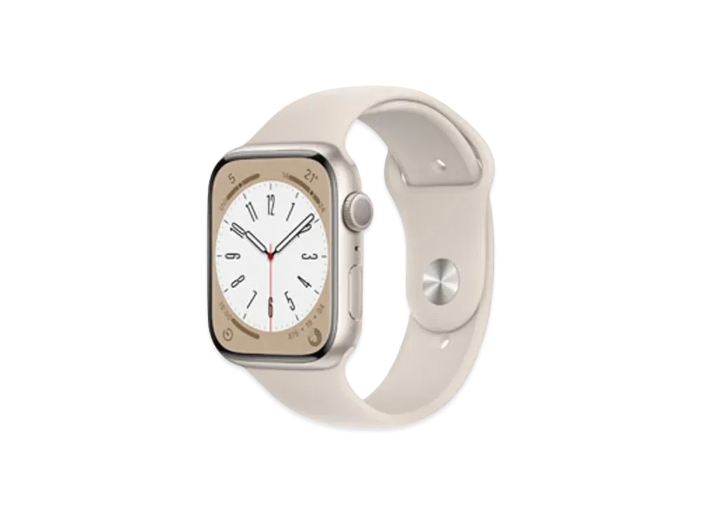 Apple Watch Series 8 (GPS Model) 45mm Starlight Aluminiumcase Starlight Sportsband Regular "Silver"