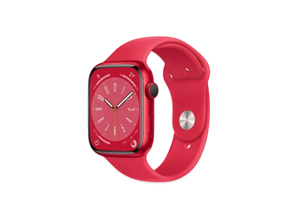 Apple Watch Series 8 (GPS Model) 45mm (Product) Red Aluminiumcase (Product) Red Sportsband Regular "Red"
