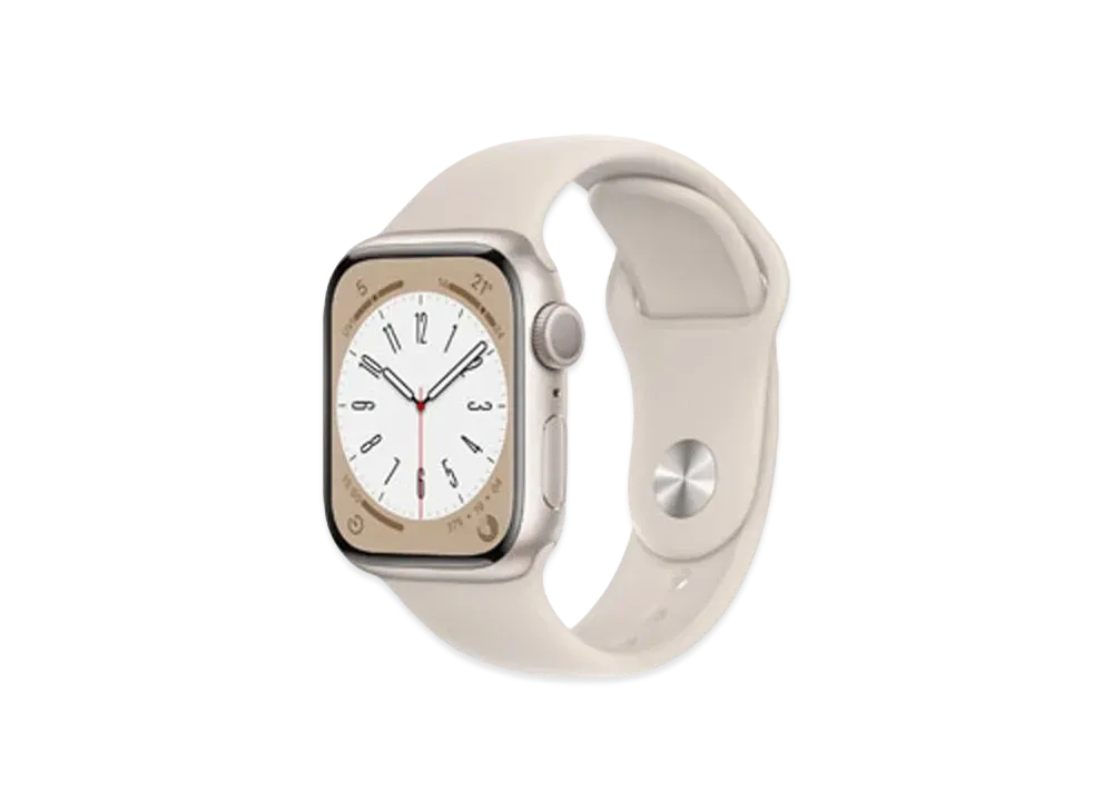Apple Watch Series 8 (GPS Model) 41mm Starlight Aluminiumcase Starlight Sportsband Regular "Silver"