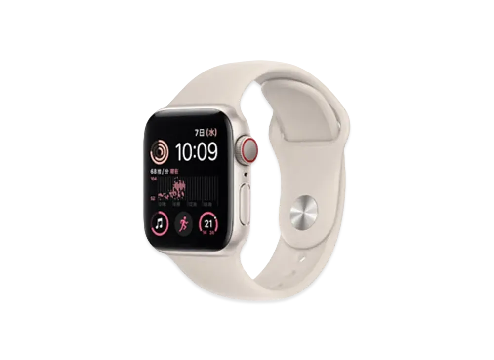 Apple Watch SE (GPS + Cellular Model) 40mm Starlight Aluminiumcase Starlight Sportsband Regular "Silver" MNPH3JA