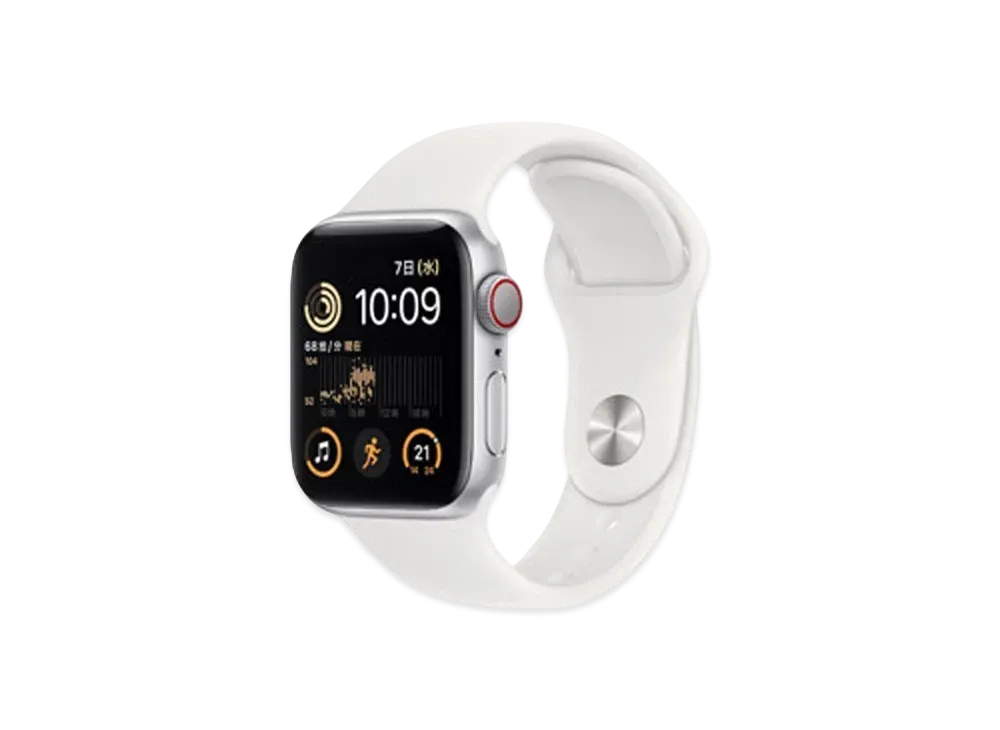 Apple Watch SE (GPS + Cellular Model) 40mm Silver Aluminiumcase White Sportsband Regular "White" MNPP3JA