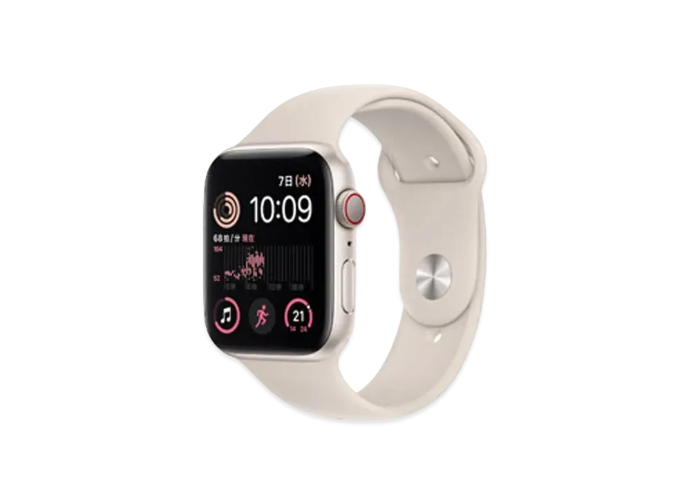 Apple Watch SE (GPS + Cellular Model) 44mm Starlight Aluminiumcase Starlight Sportsband Regular "Silver" MNPT3JA