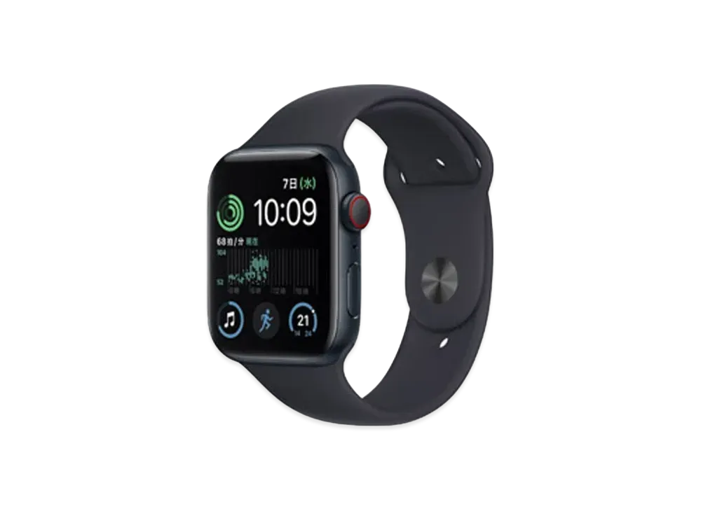 Apple Watch SE (GPS + Cellular Model) 44mm Midnight Aluminiumcase Midnight Sportsband Regular "Black" MNPY3JA