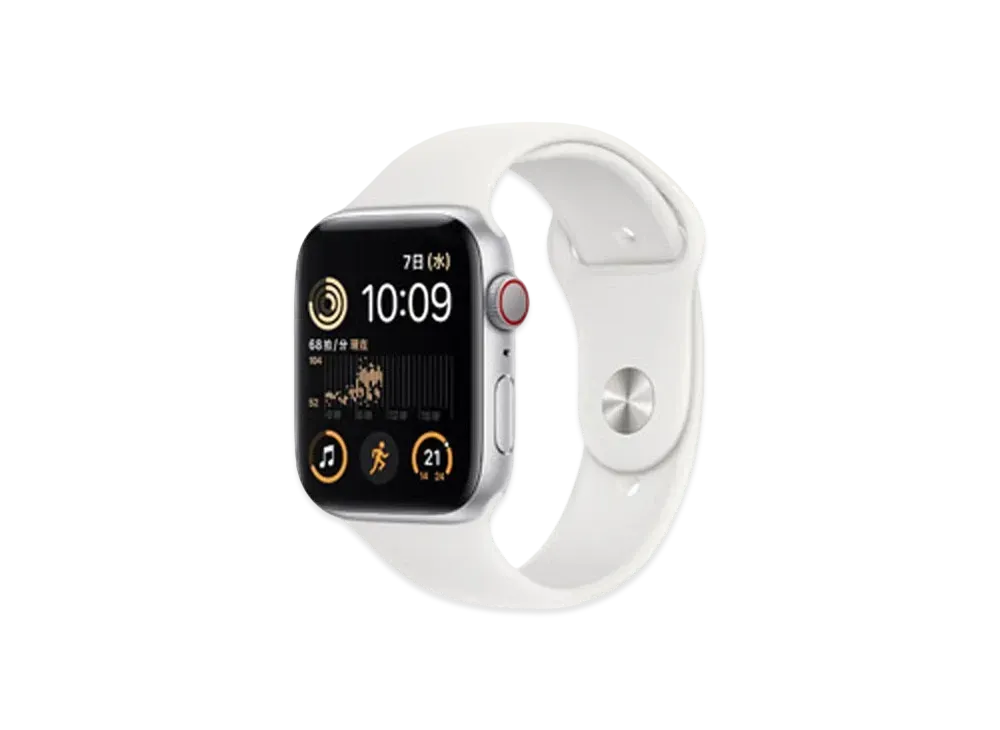 Apple Watch SE (GPS + Cellular Model) 44mm Silver Aluminiumcase White Sportsband Regular "White" MNQ23JA
