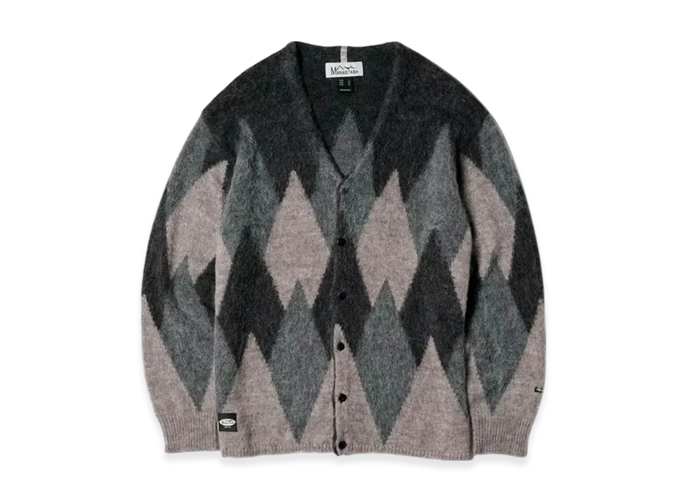 MANASTASH Aberdeen Cardigan Argyle "Black"