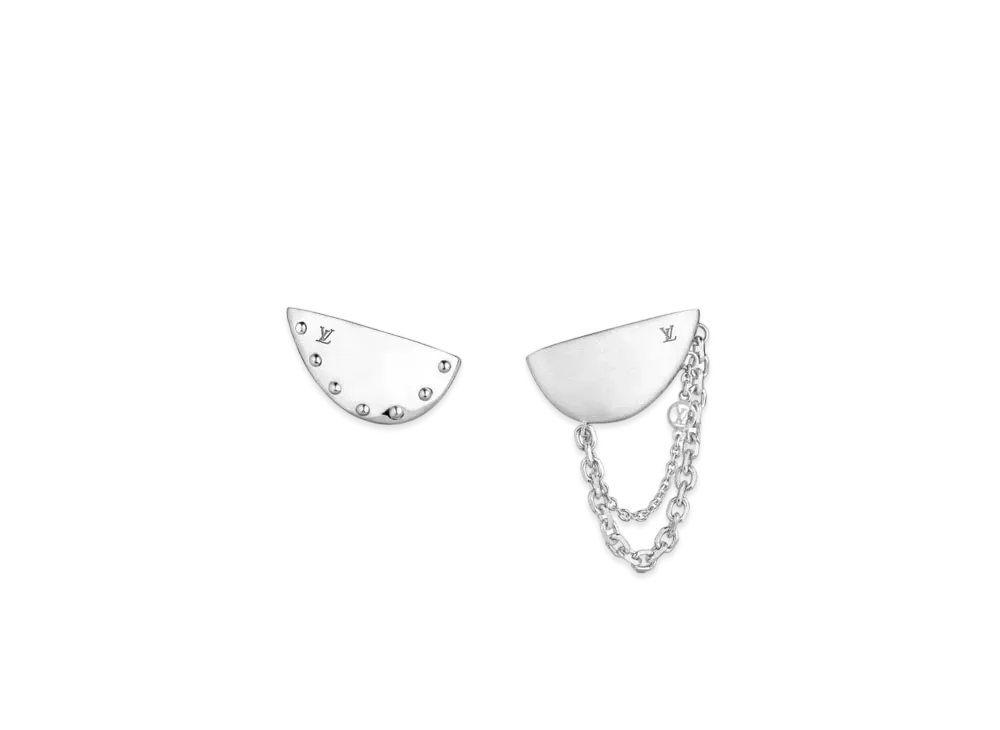 Louis Vuitton Bionic Earrings With Chains "Silver"