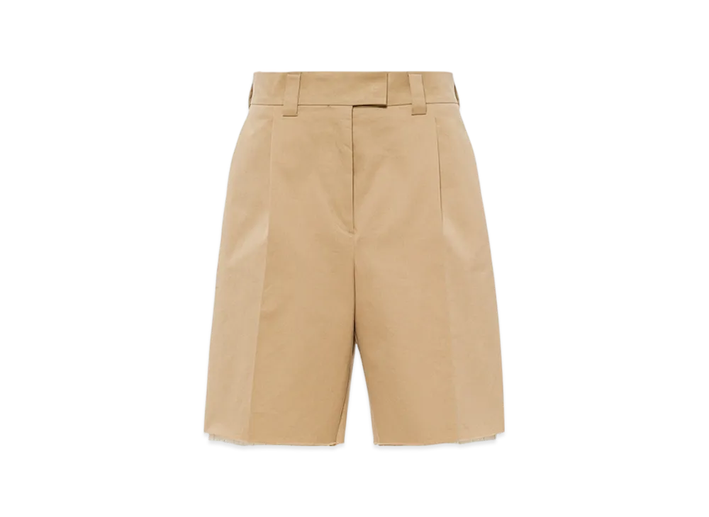 MIU MIU Women's Chino Bermudas with Embroidered Logo "Cord"