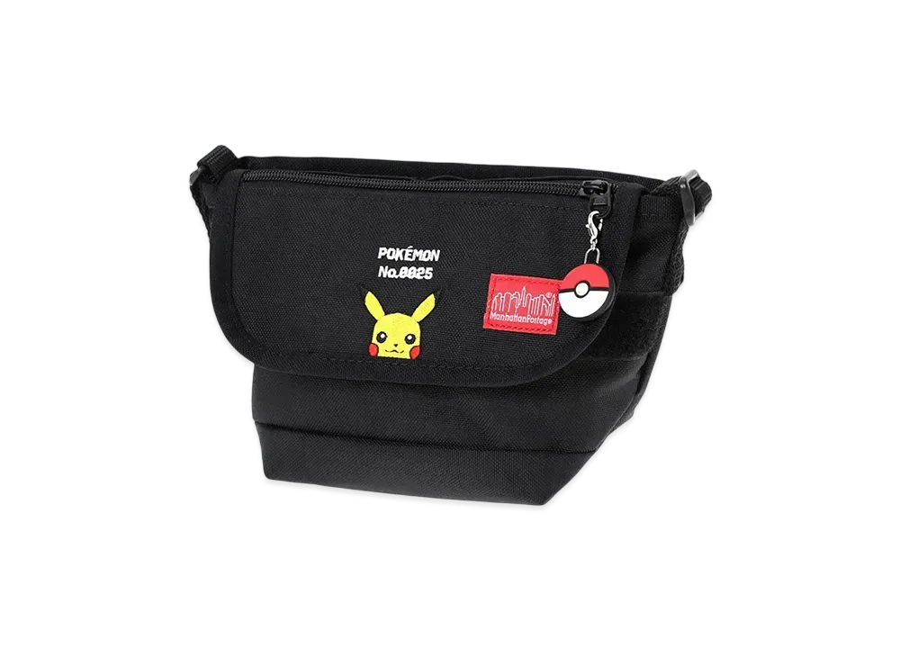 Manhattan Portage x Pokemon Nylon Messenger Bag for Kids Pikachu "Black"