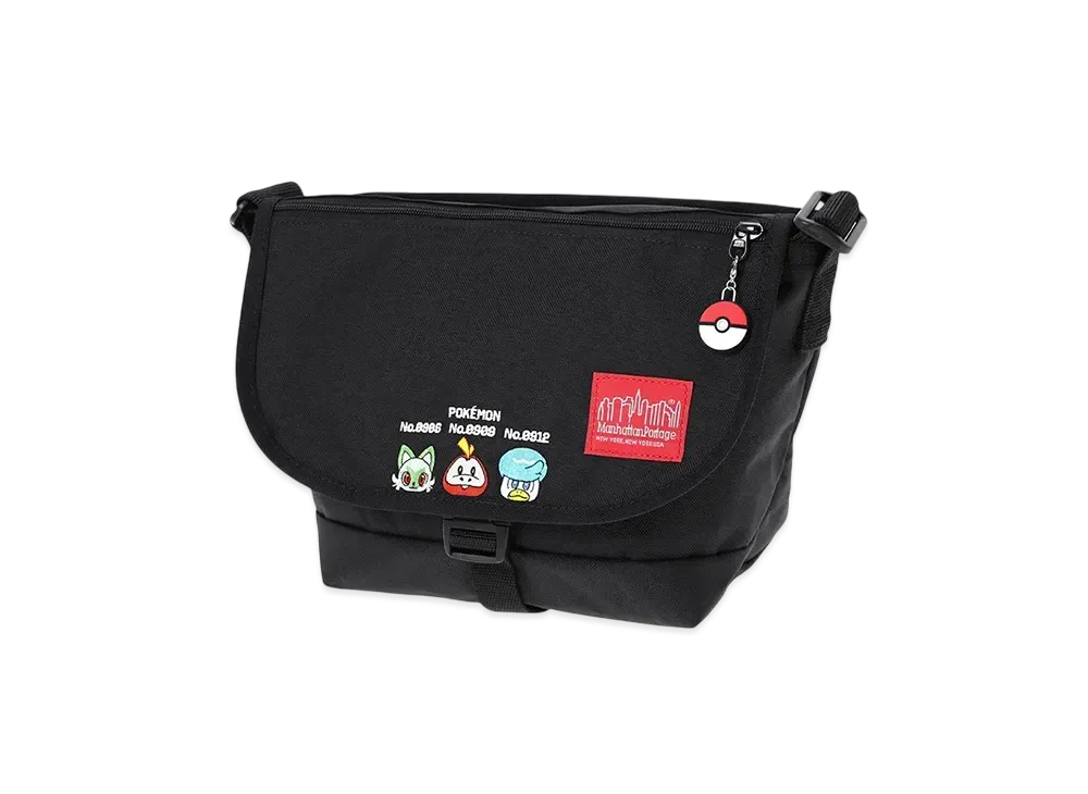 Manhattan Portage x Pokemon Nylon Messenger Bag JR Flap Zipper Pocket Paldea "Black"