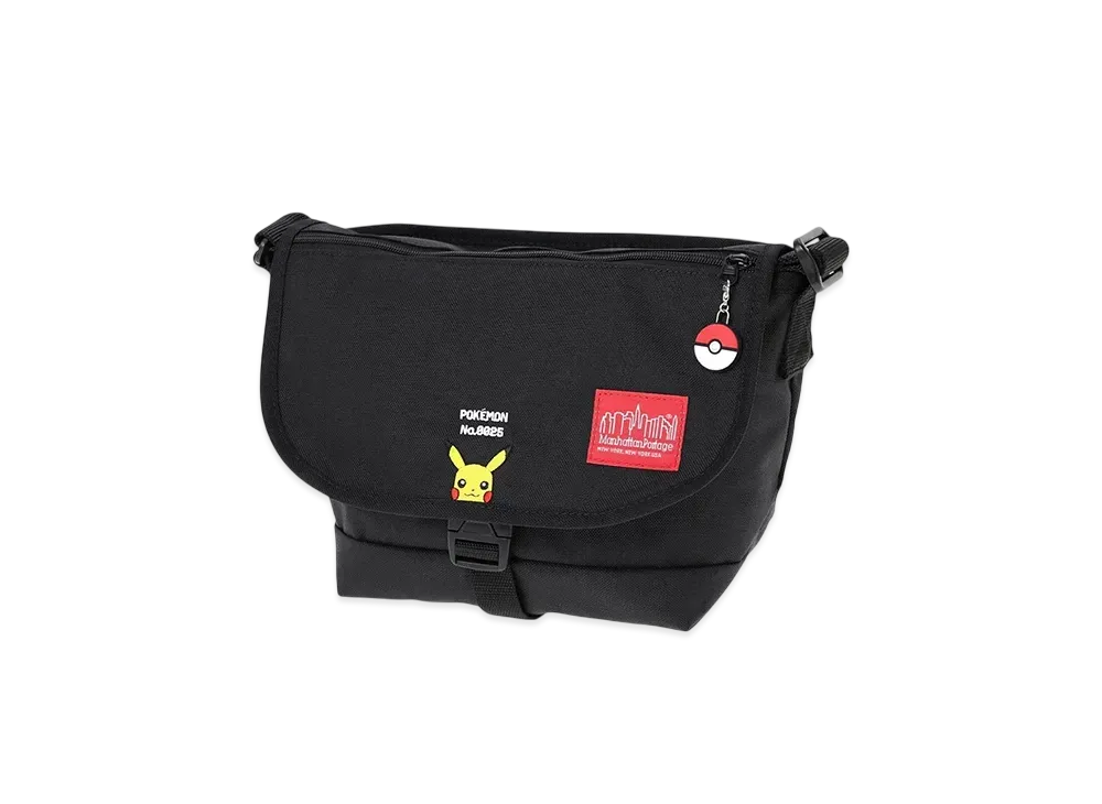 Manhattan Portage x Pokemon Nylon Messenger Bag JR Flap Zipper Pocket Pikachu "Black"