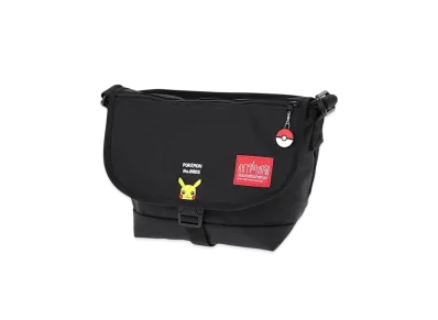 Manhattan Portage x Pokemon Nylon Messenger Bag JR Flap Zipper Pocket Pikachu "Black"